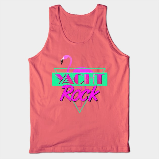 Yacht Rock Party Boat Drinking graphic 80s Faded Tank Top by Vector Deluxe